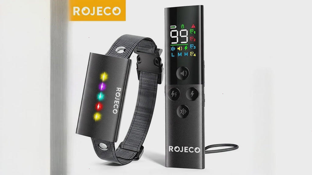 ROJECO Smart Dog Training Collar (1600ft Range & Waterproof)