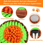 Snuffle mat details — soft felt petals, non-slip base and adjustable drawstring | Pawnests